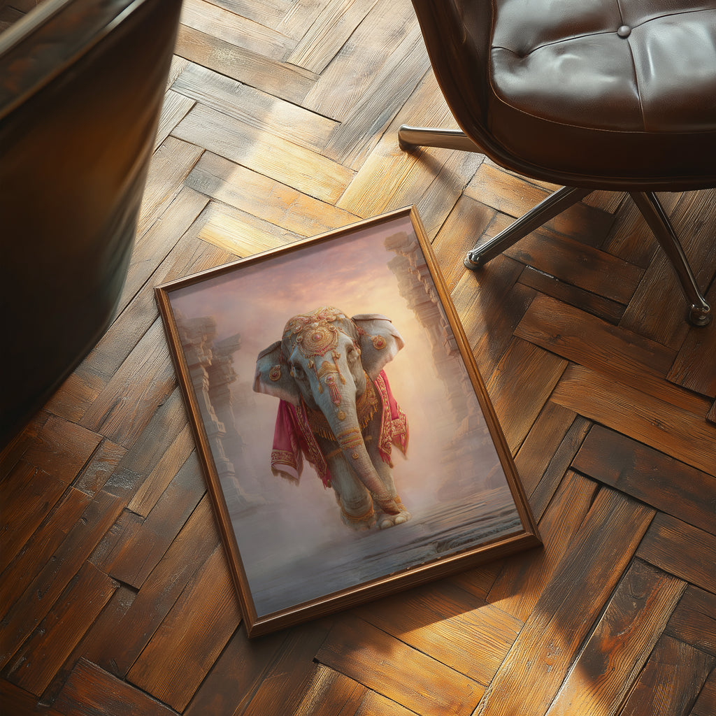 Royal Elephant Print: Indian Decor, Exotic Boho Wall Art