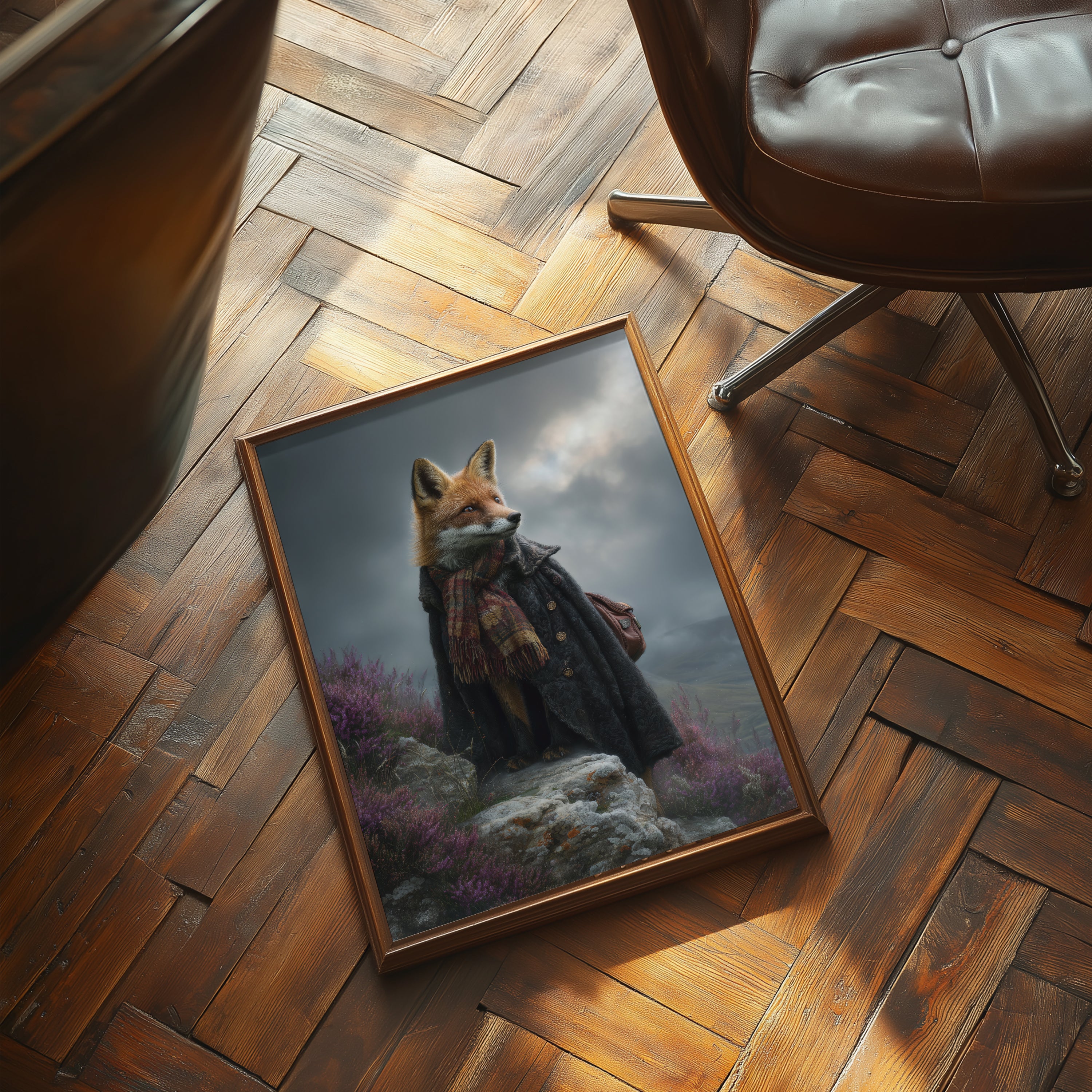 Highland Fox Poster – Cottagecore Animal Art, Woodland Creature Wall Print