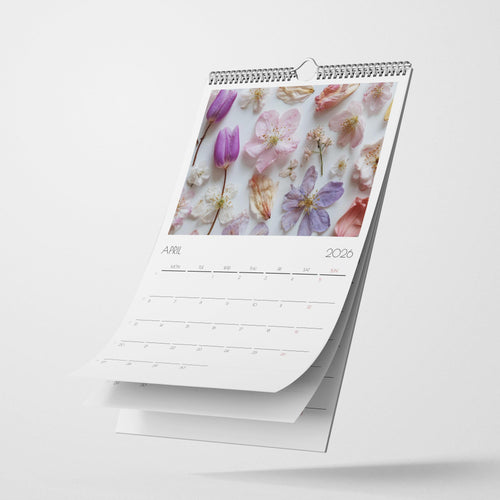 2026 Pressed Flower Wall Calendar A3: Botanical Art Print