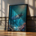 Whale Shark Framed Poster: Ocean Nursery Decor, Marine Wildlife Art