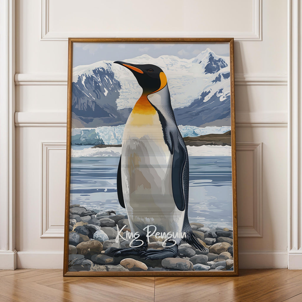 King Penguin Art Print: Tropical Wildlife Illustration, Nature Lover Gift