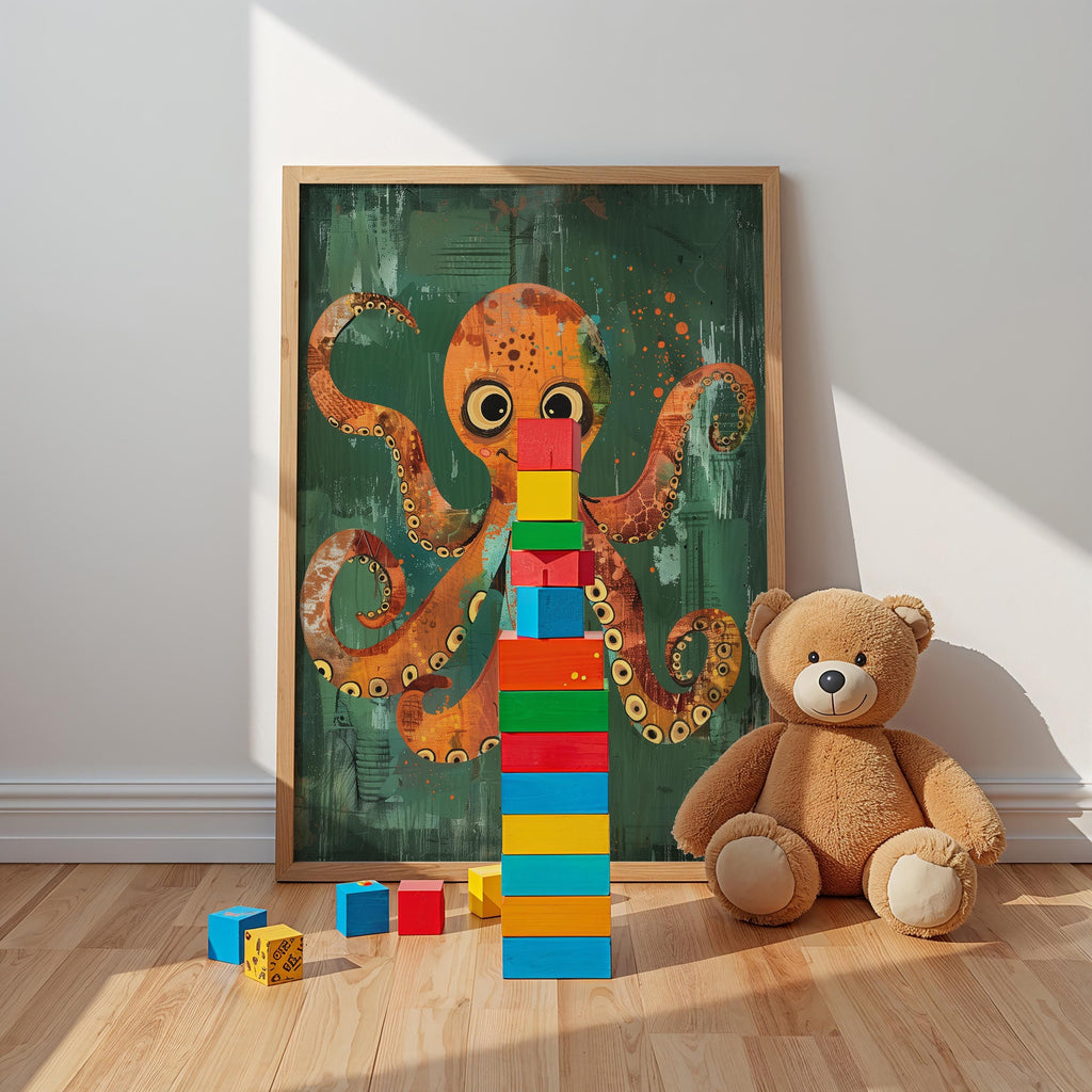Octopus Nursery Wall Art – Ocean Animal Print