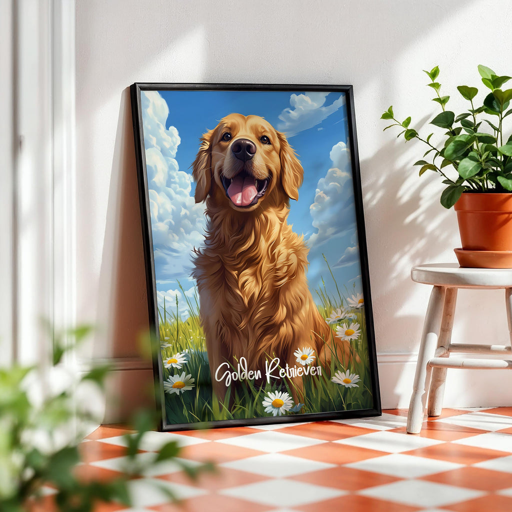 Golden Retriever Framed Poster: Dog Lover Wall Art
