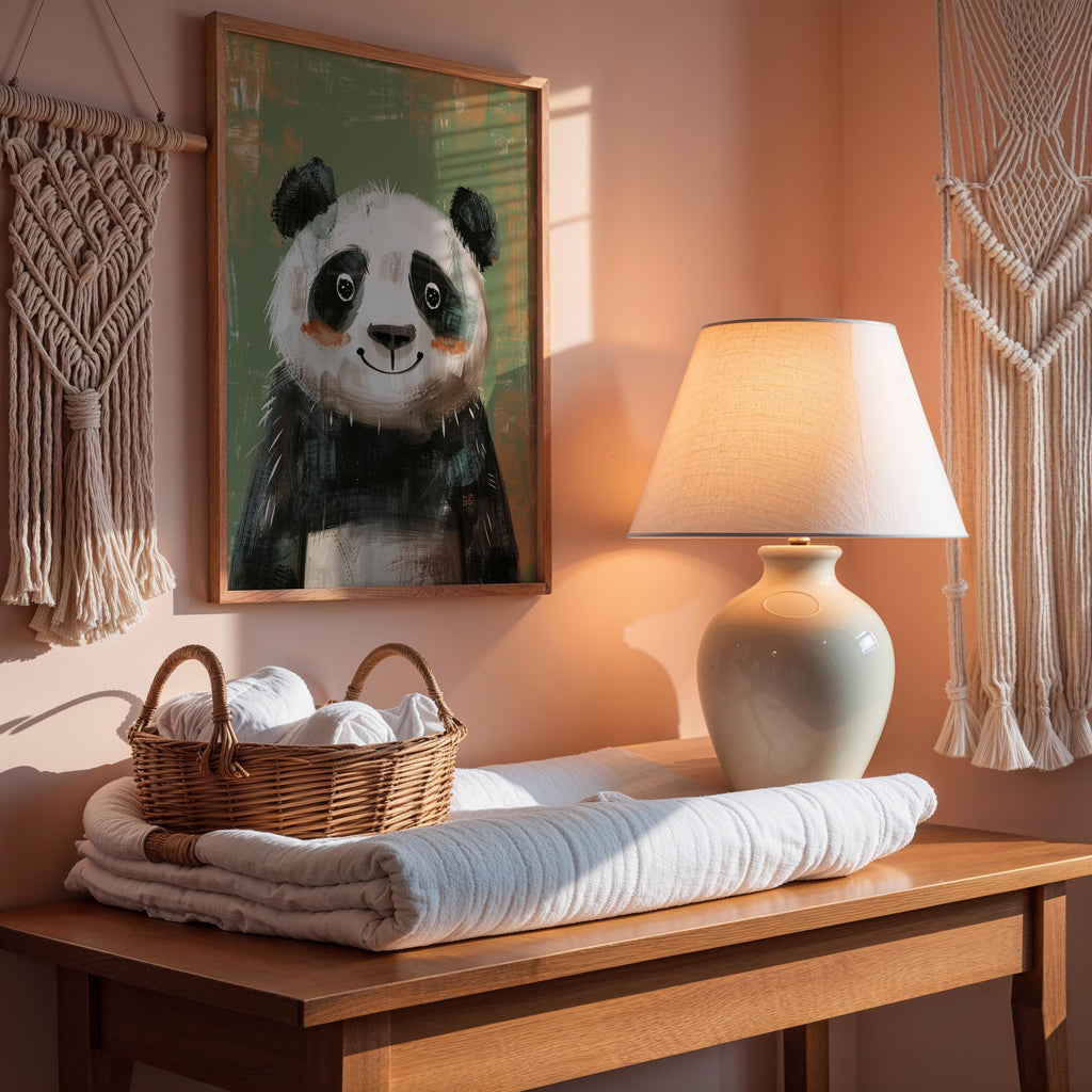 Panda Nursery Wall Art – Forest Animal Print