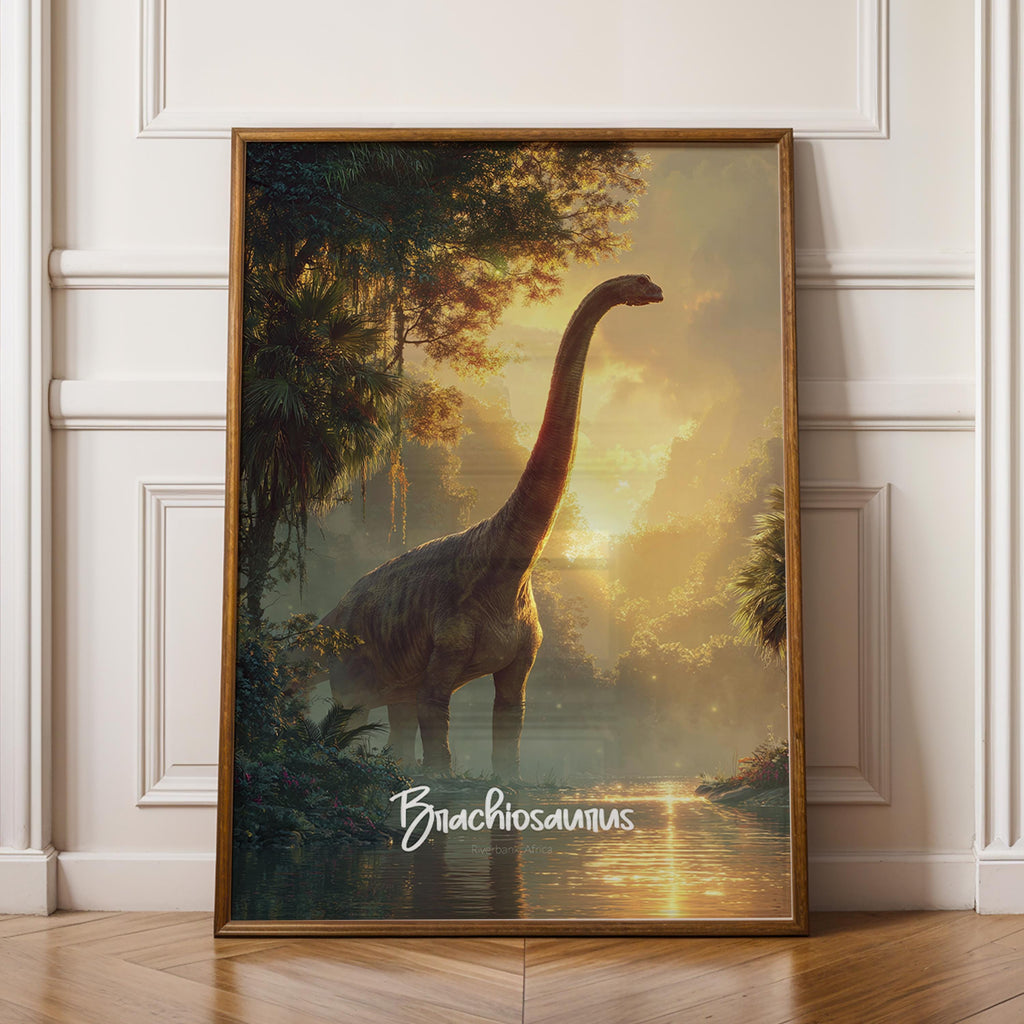 Brachiosaurus Framed Poster: Jurassic Nursery Wall Art
