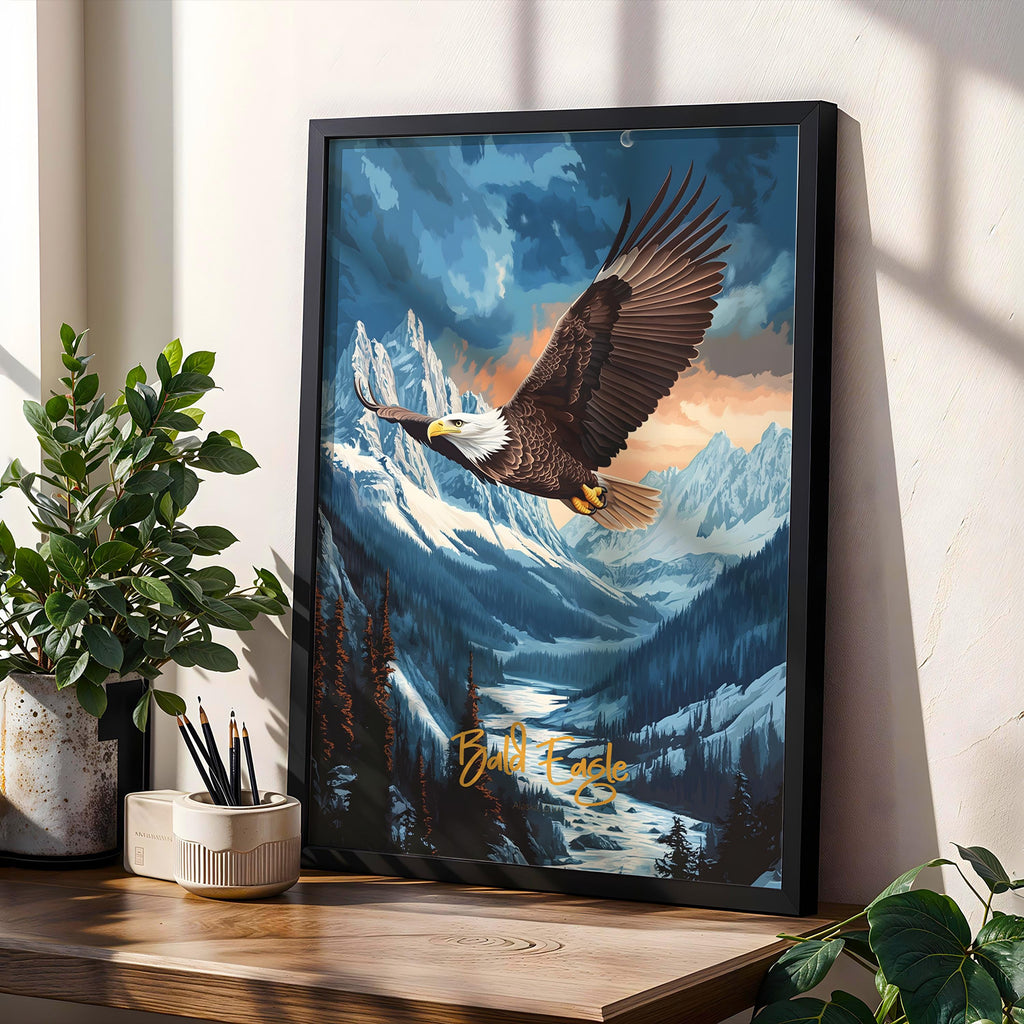 Bald Eagle Art Print: Patriotic Wildlife Illustration, American Symbol