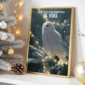 Snowy Owl Christmas Poster – Winter Holiday Wall Art