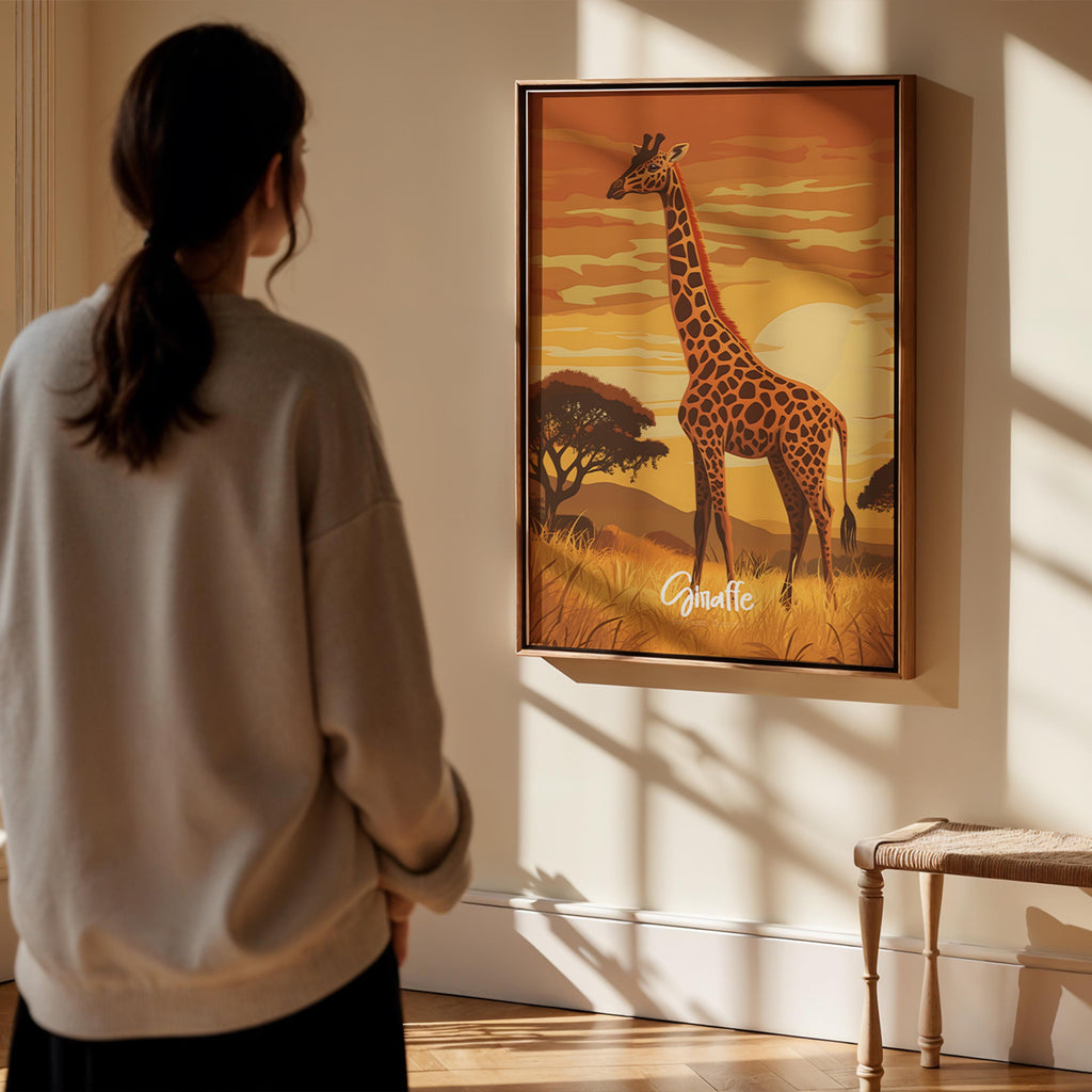 Giraffe Print: African Savannah Wildlife Illustration, Animal Decor