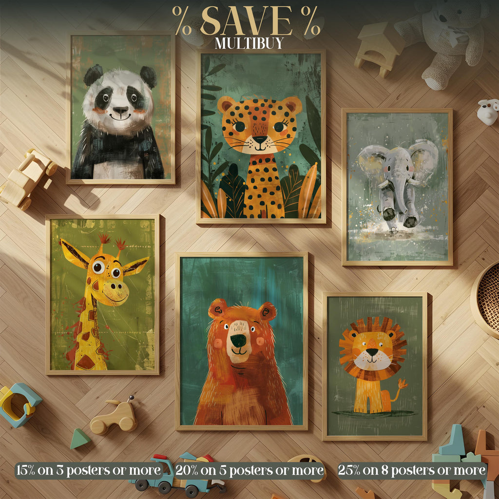 Kangaroo Nursery Wall Art – Australian Animal Print