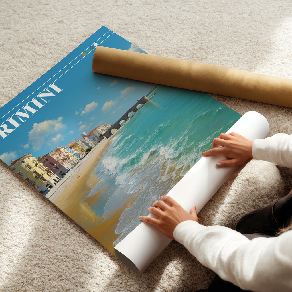 Rimini Italy Poster – Adriatic Coast Wall Art, Seaside Beach Print, Mediterranean Travel Photography Decor