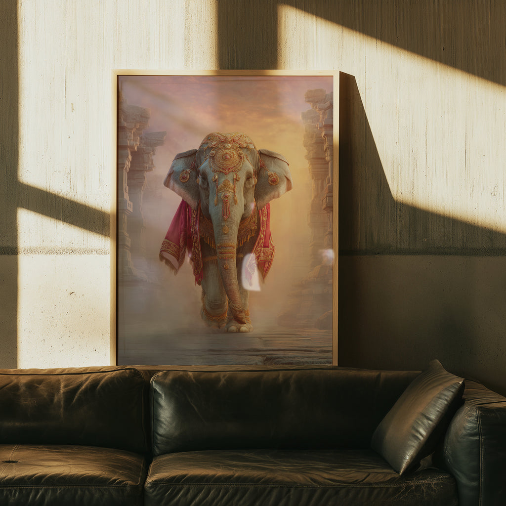 Royal Elephant Print: Indian Decor, Exotic Boho Wall Art