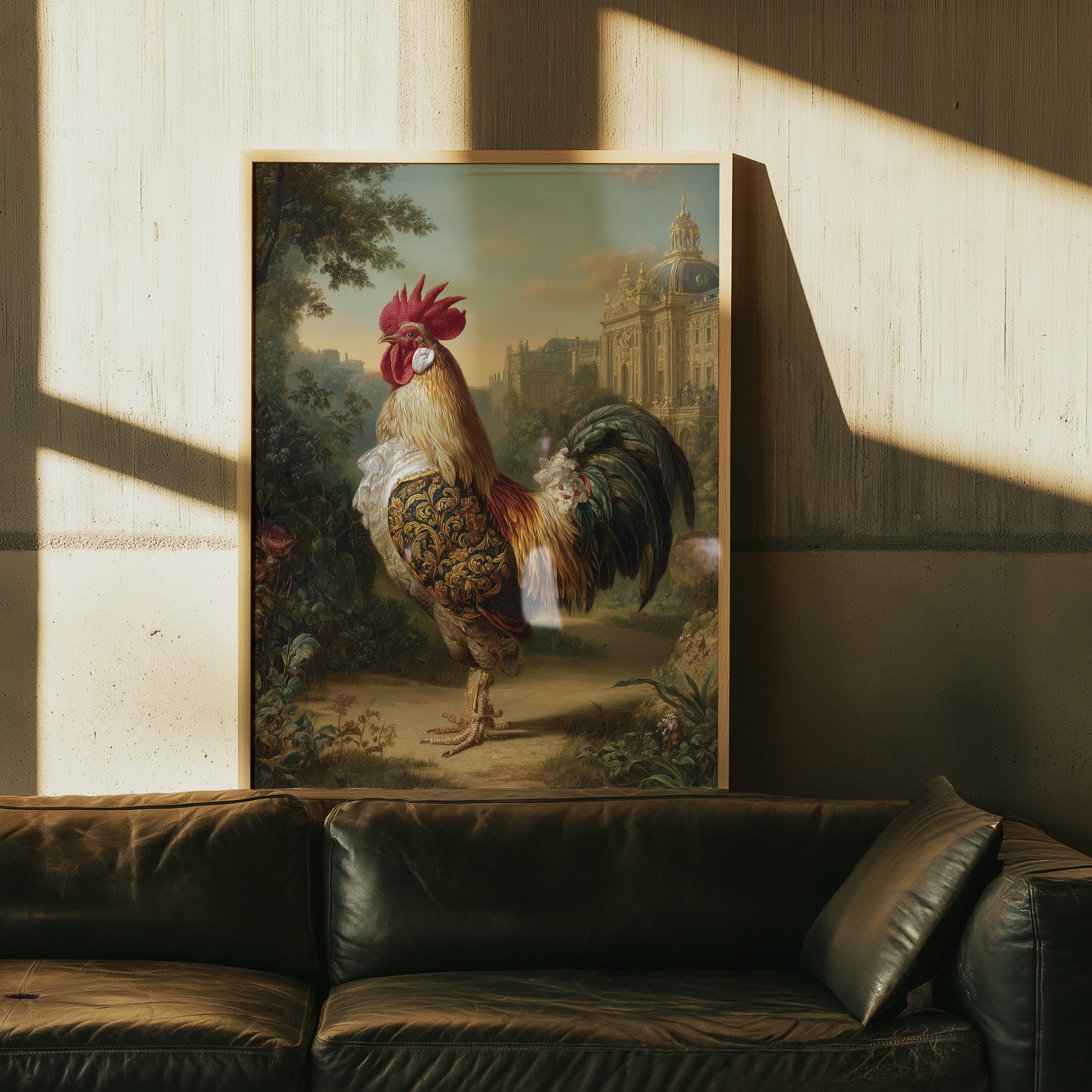Versailles Rooster Poster – French Royal Animal Wall Art, Baroque Chicken Print
