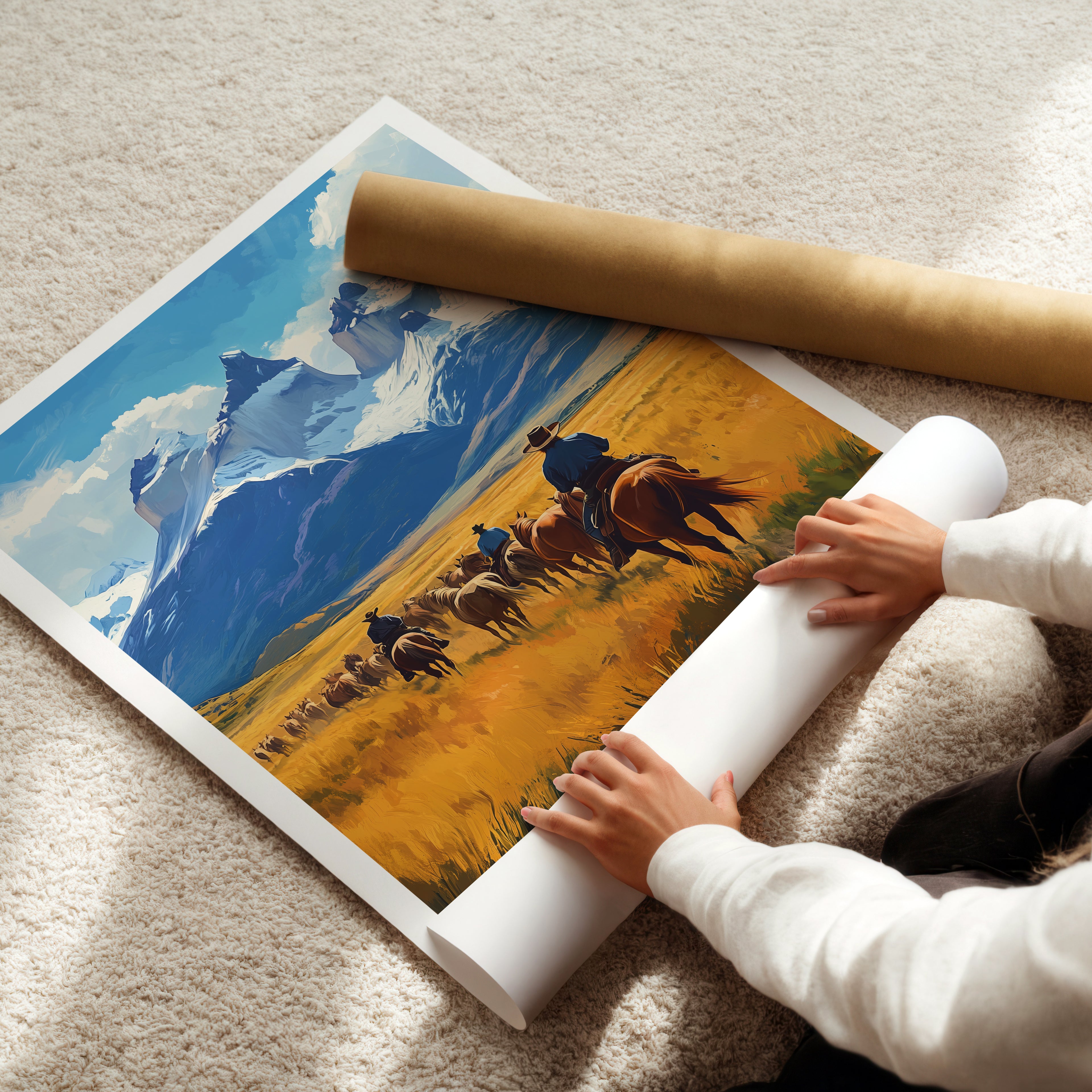 Chile Travel Poster: Patagonia Torres del Paine Illustration Art