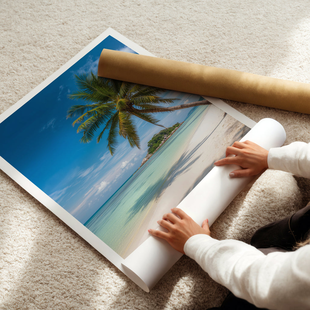 Fiji Island Poster – Travel Print, Tropical Seascape Wall Art, Coastal Paradise Decor