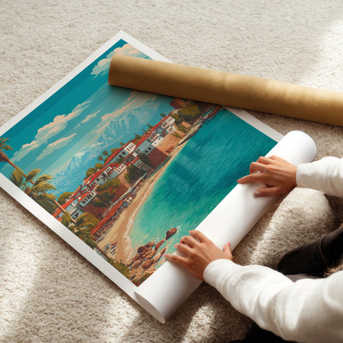 Antalya Travel Poster: Turkey Wall Art, Mediterranean Coast Print