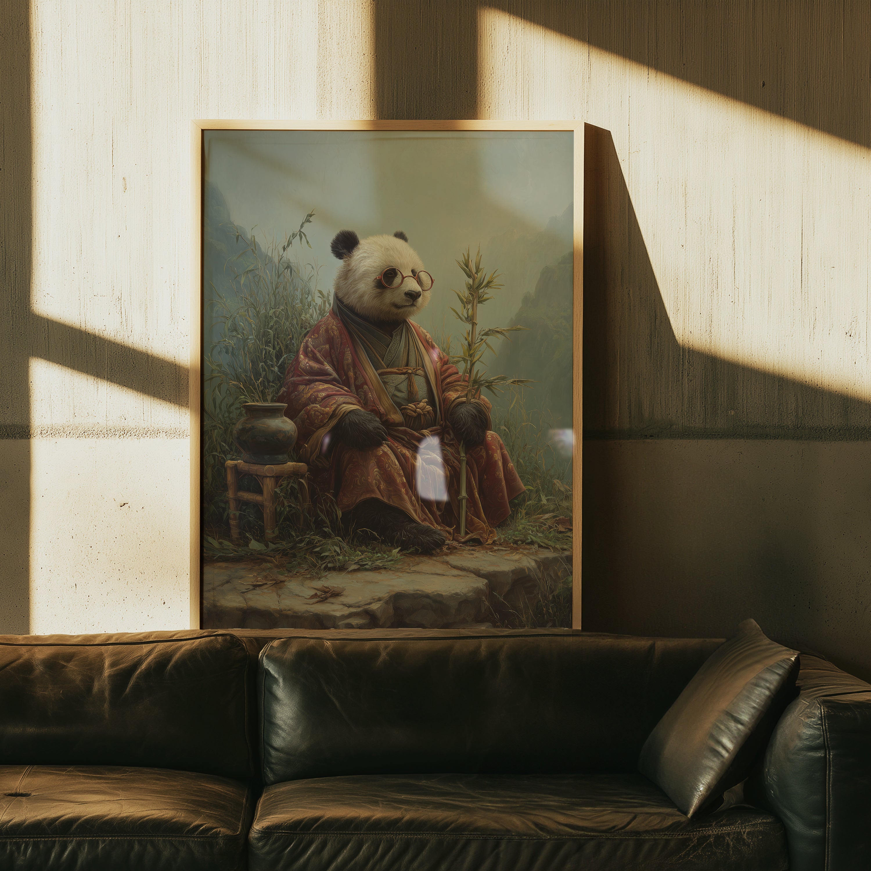 Wise Panda in Sichuan – Asian Animal Art Print, Nature Explorer Wall Decor