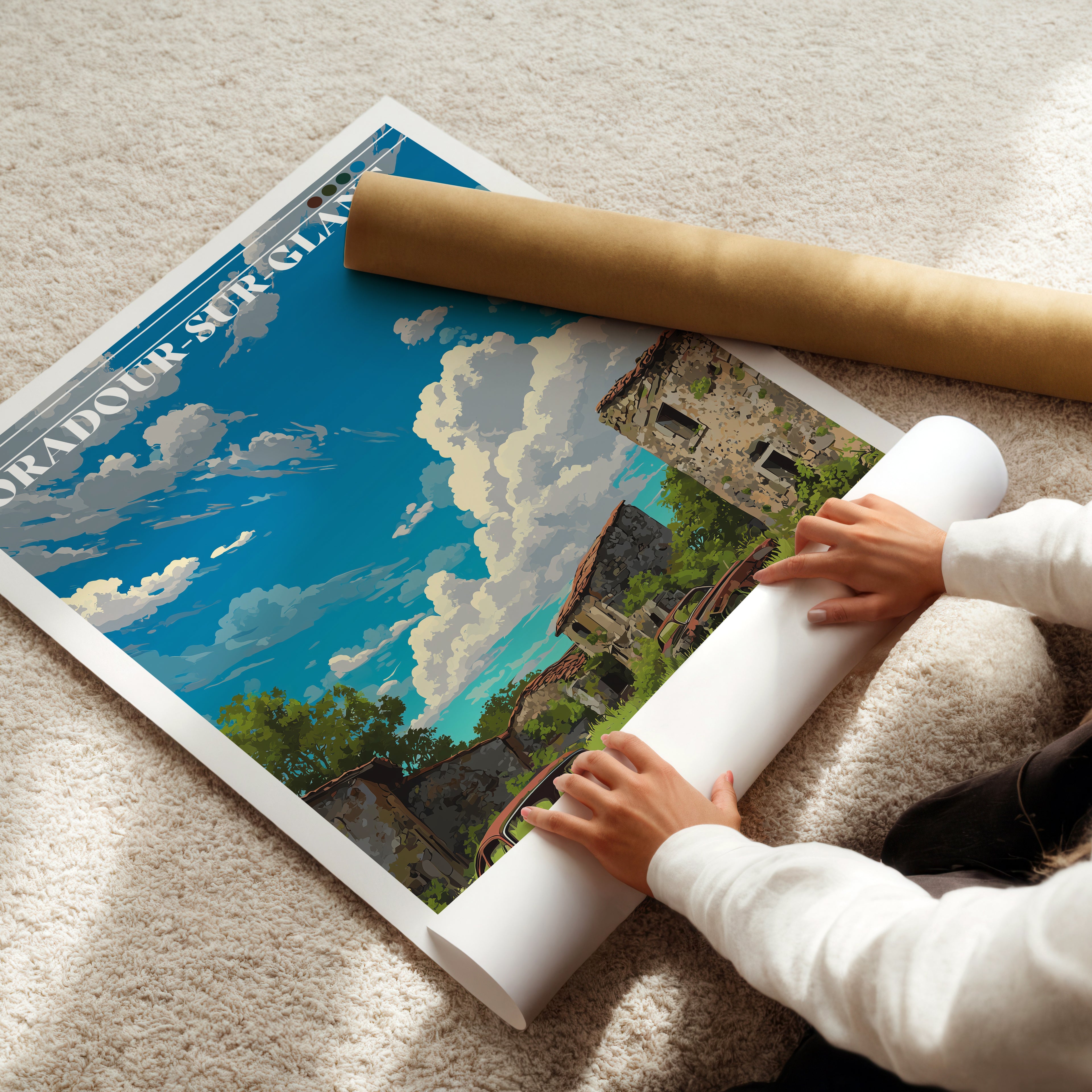 Oradour-sur-Glane Travel Poster: Abandoned Village Print, France Wall Art