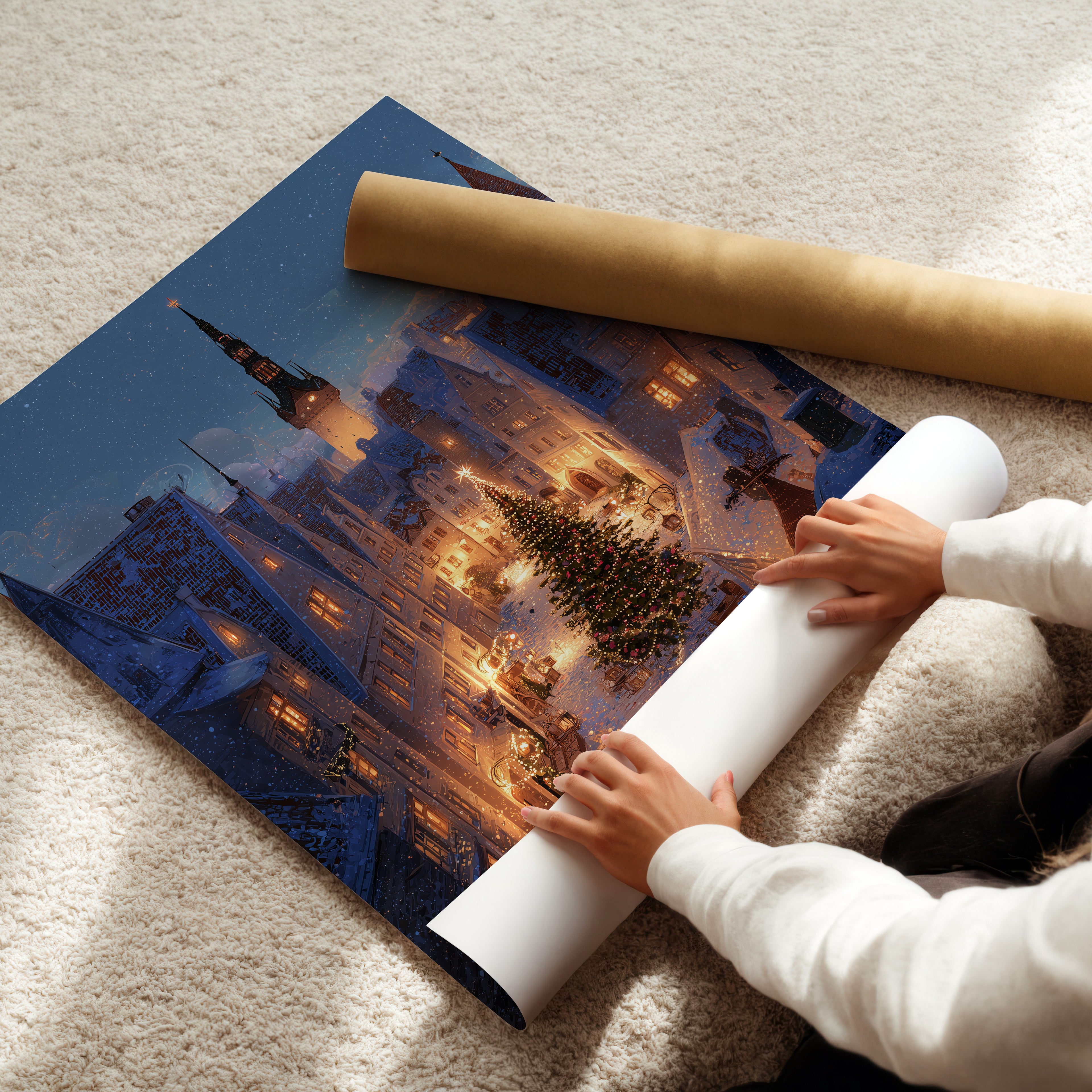 Tallinn Christmas Market Travel Print: Medieval Estonia Old Town Winter Decor