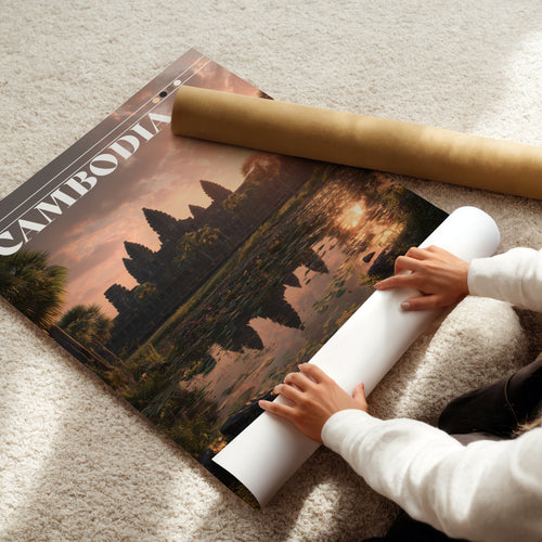 Angkor Wat Sunrise Travel Print: Cambodia Temple Art, Southeast Asia Decor