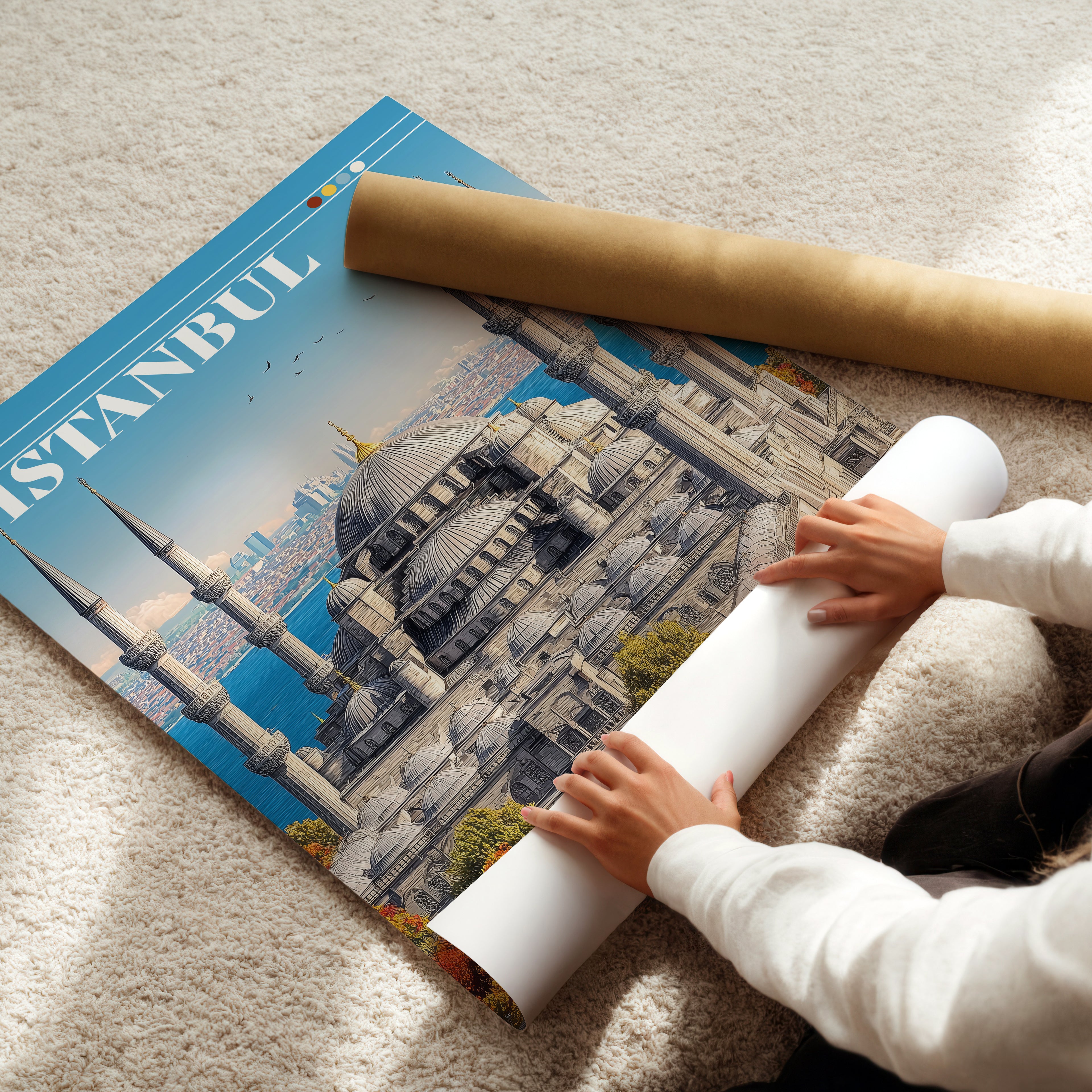 Istanbul Turkey Poster – Blue Mosque Wall Art, Historic Architecture Print, Islamic Travel Photography Decor