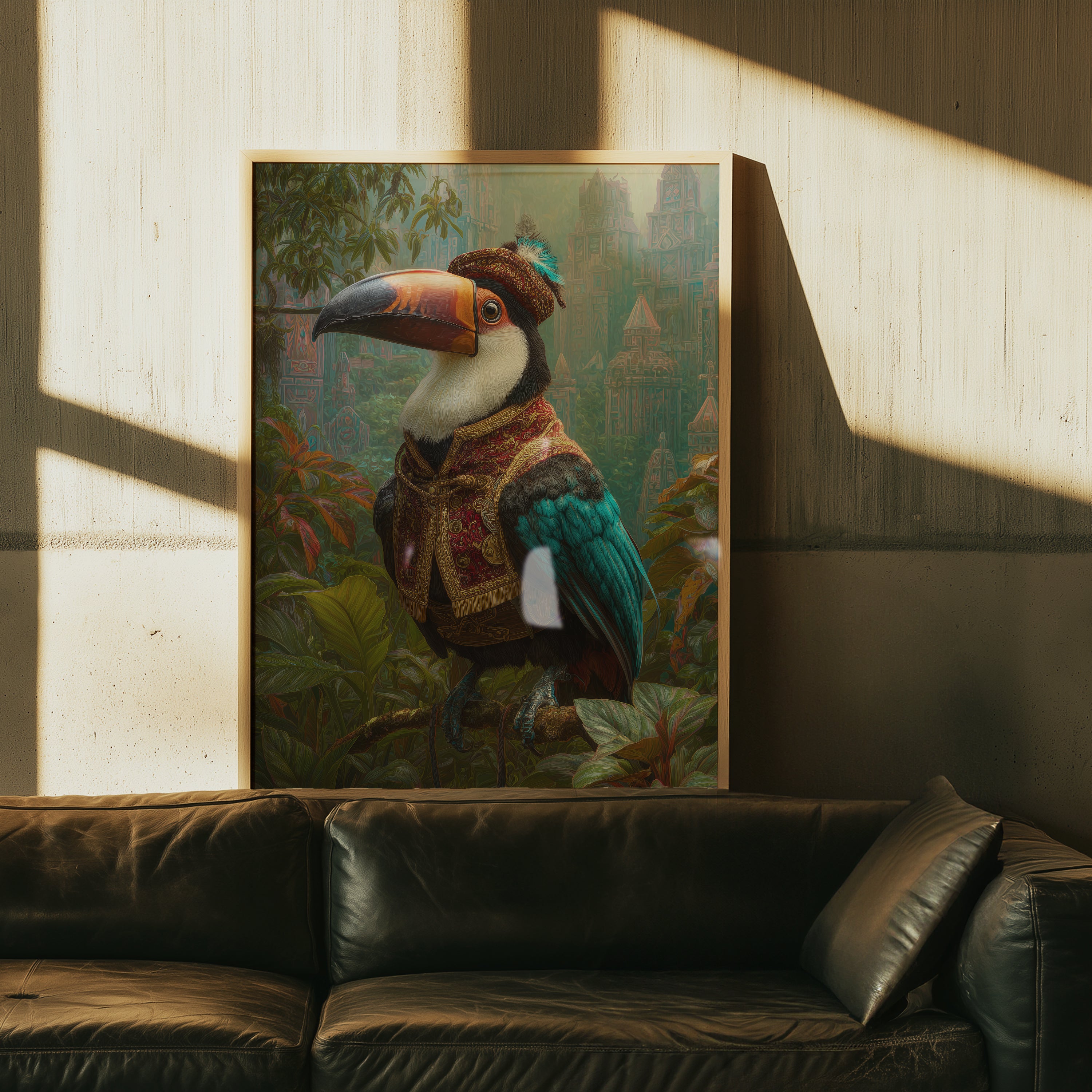 Toucan Explorer Print: Amazon Jungle Animal Portrait, Tropical Wall Art