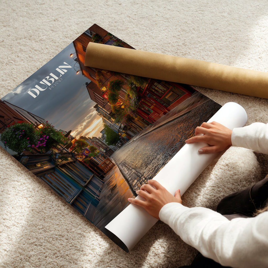 Dublin Ireland Poster – Cityscape Wall Art Print, Irish Travel Decor, Historic Architecture Landscape Photography