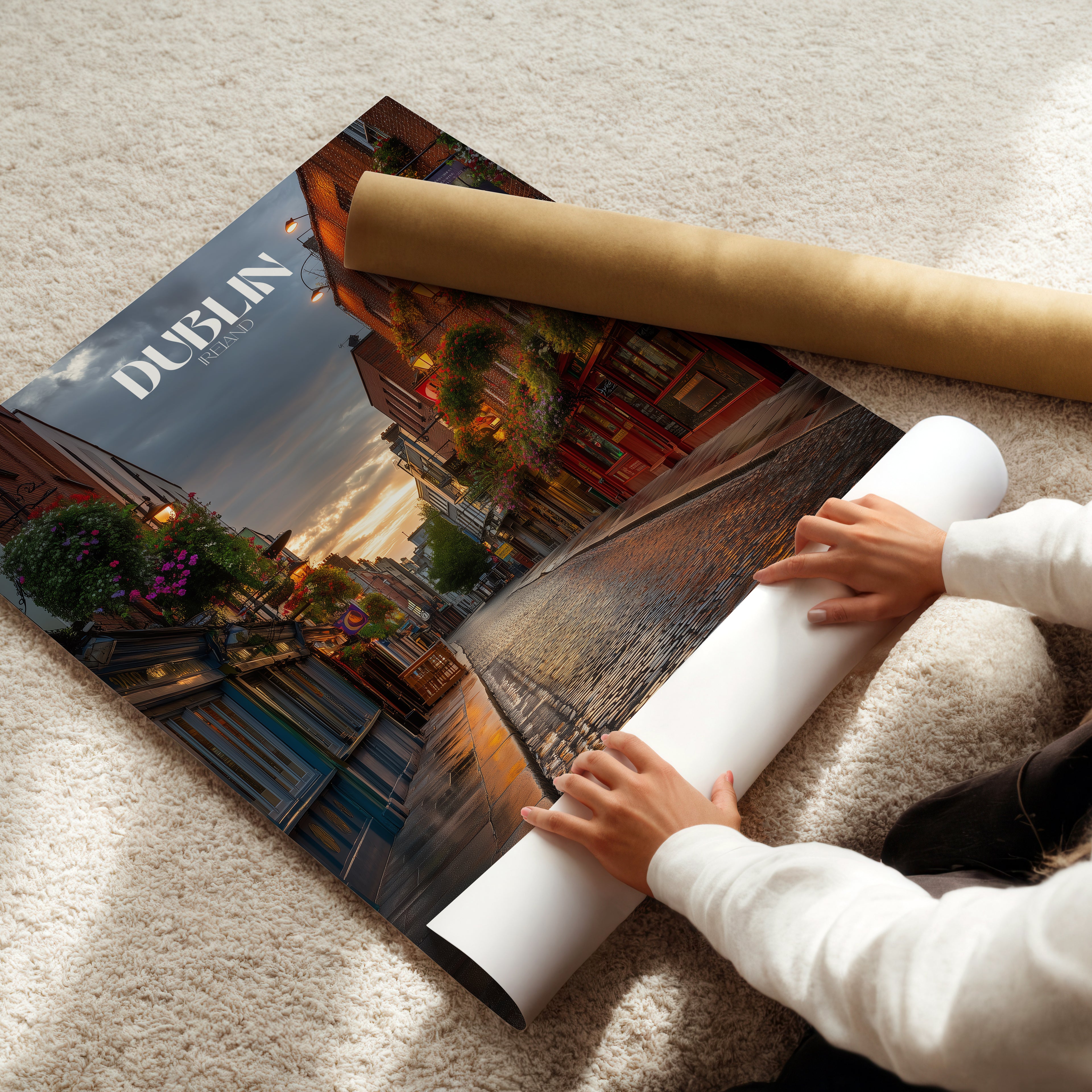 Dublin Ireland Poster – Cityscape Wall Art Print, Irish Travel Decor, Historic Architecture Landscape Photography