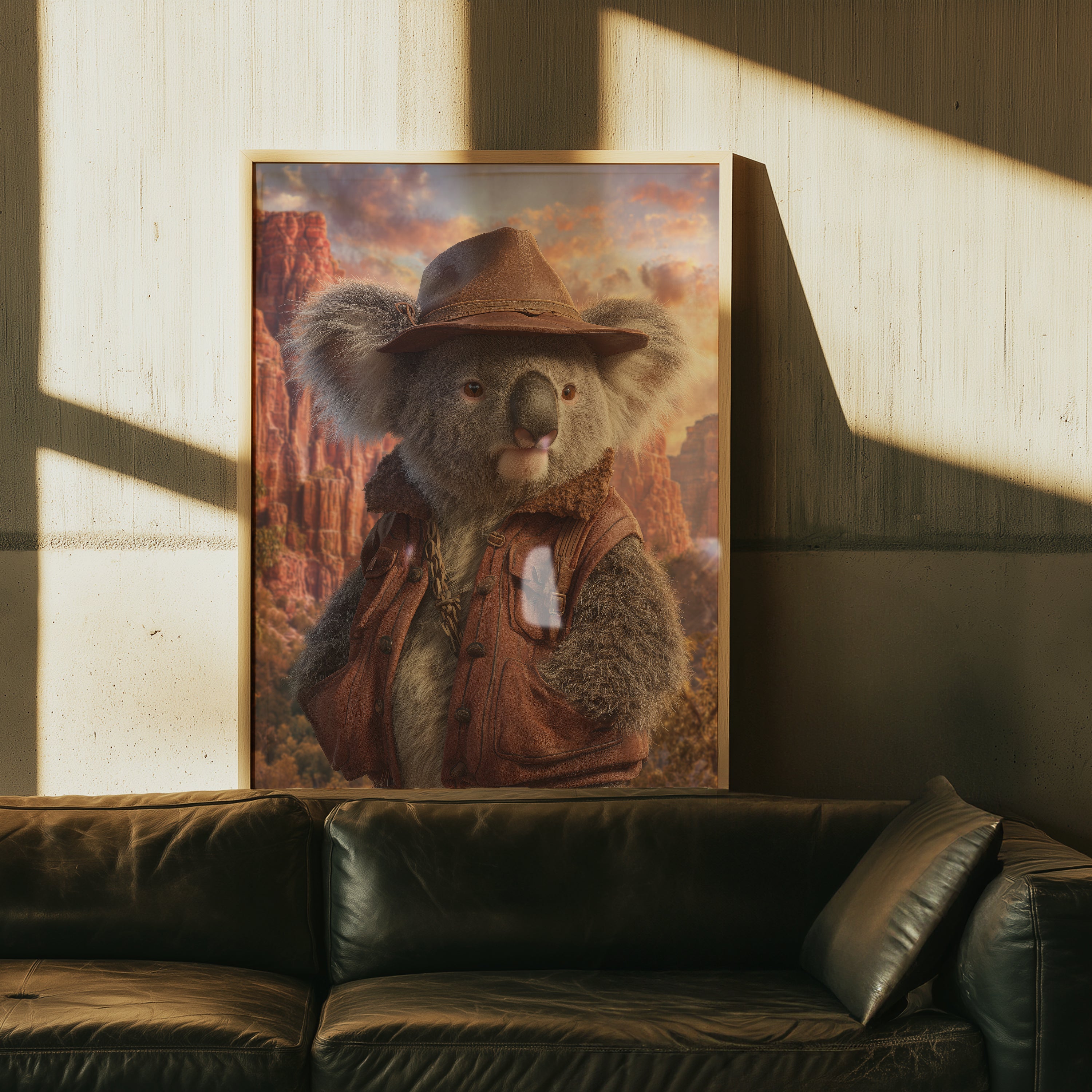 Koala Explorer Poster – Anthropomorphic Animal Print, Australian Outback Wall Art, Fantasy Wildlife Decor