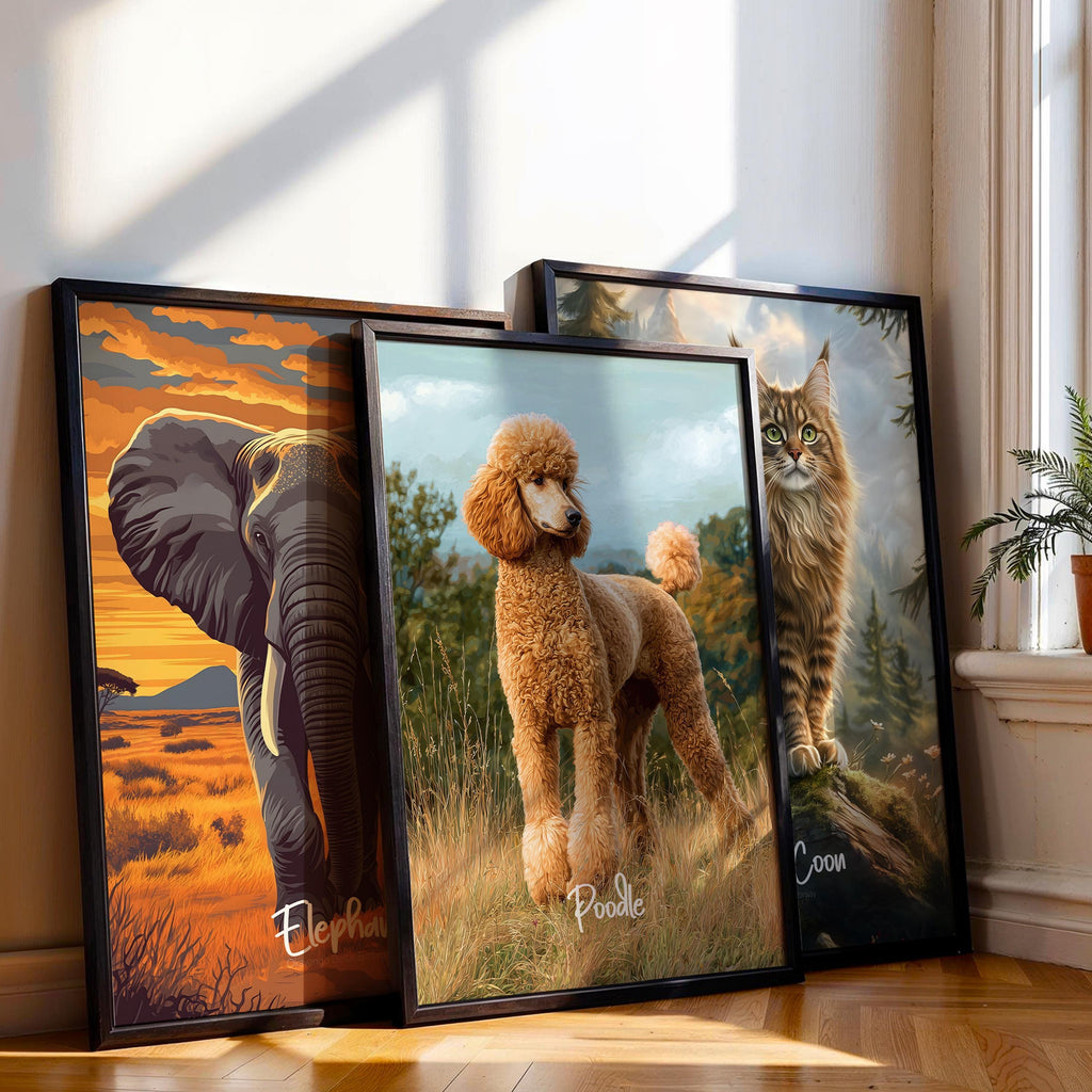 Elegant Poodle Art Print: Modern Dog Poster, Grooming Salon Decor