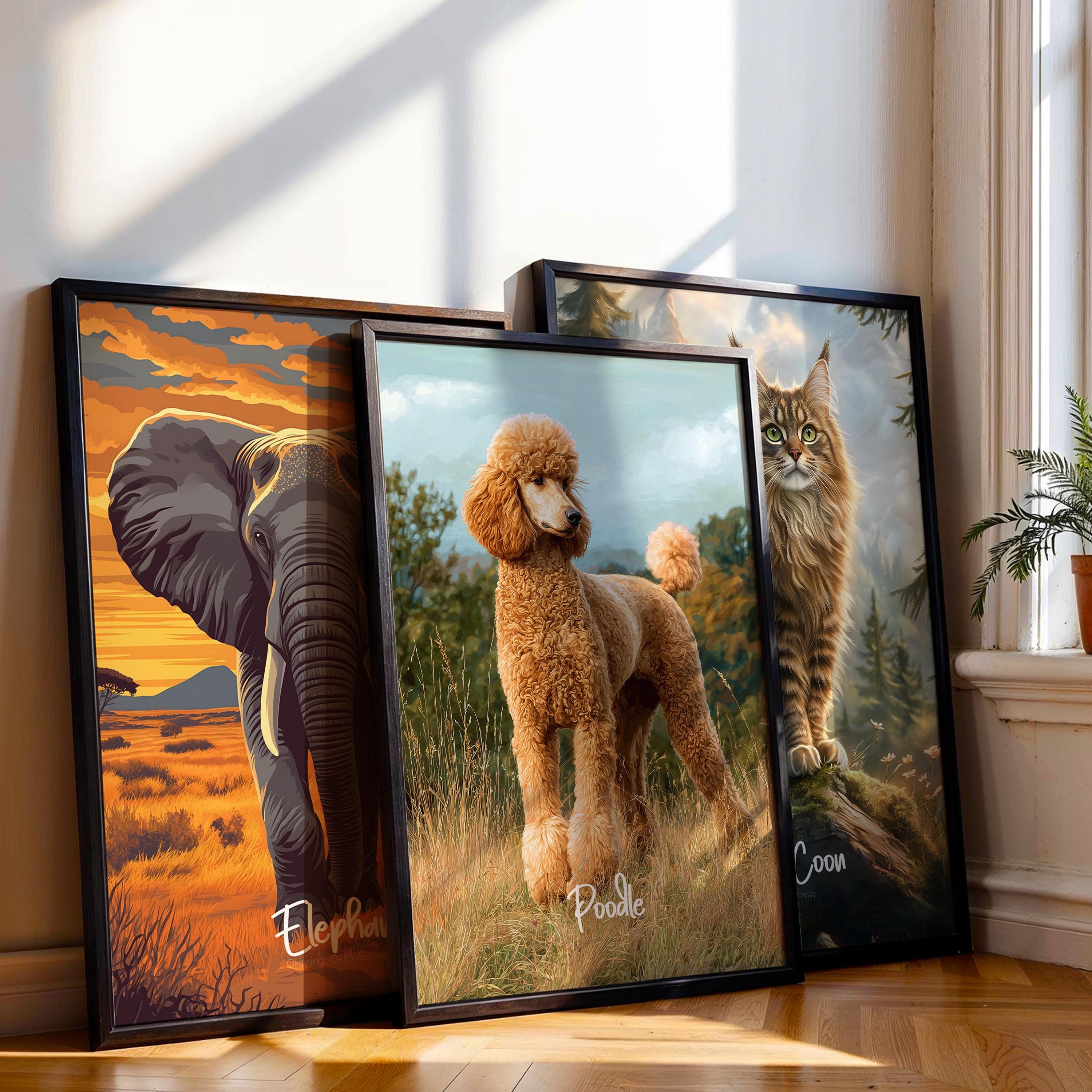 Elegant Poodle Art Print: Modern Dog Poster, Grooming Salon Decor