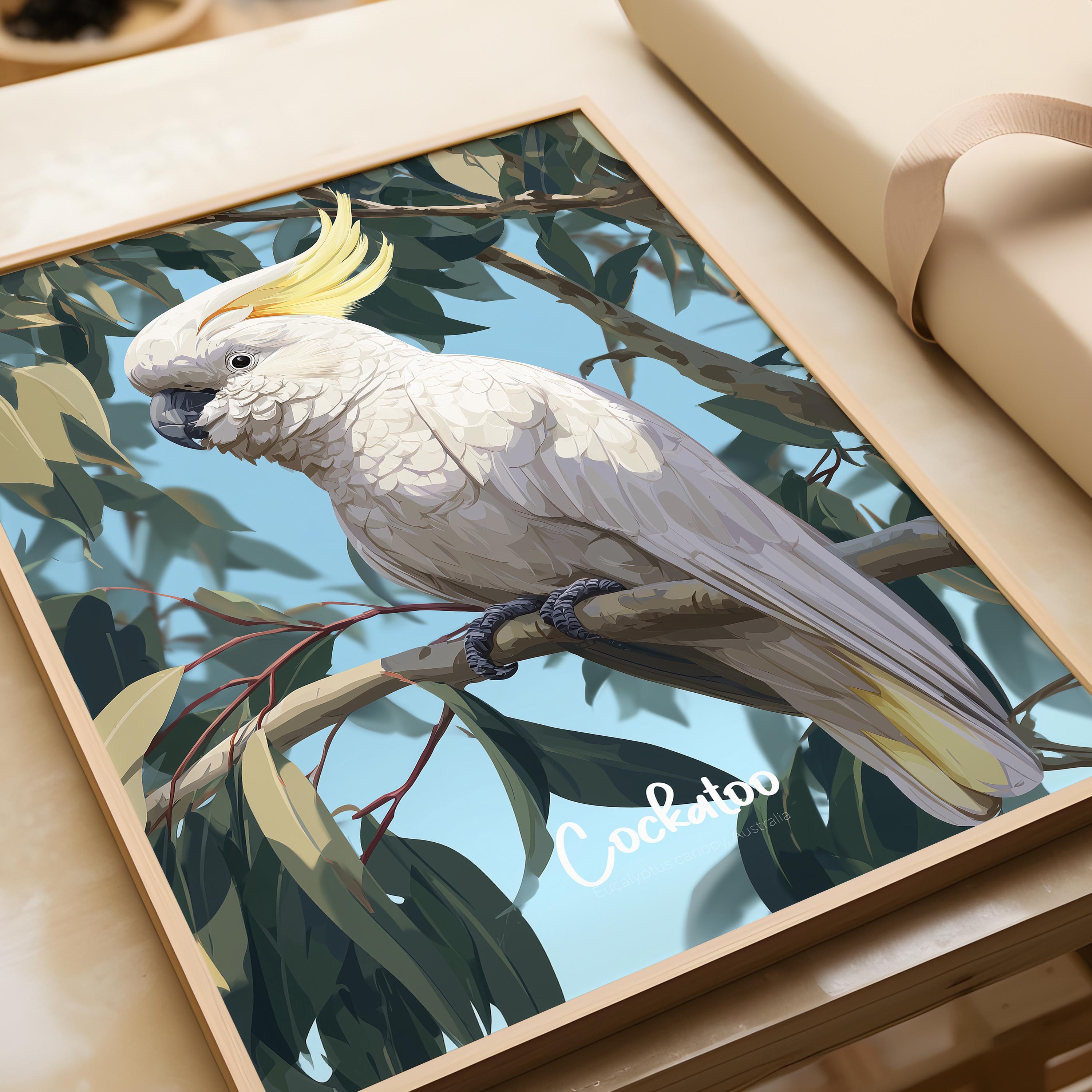 Cockatoo Framed Poster: Colourful Australian Bird Wall Art