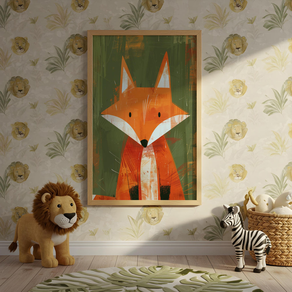 Fox Nursery Wall Art – Woodland Animal Print for Kids