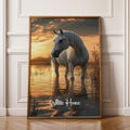 White Horse Print: Minimalist Animal Art, Elegant Home Decor