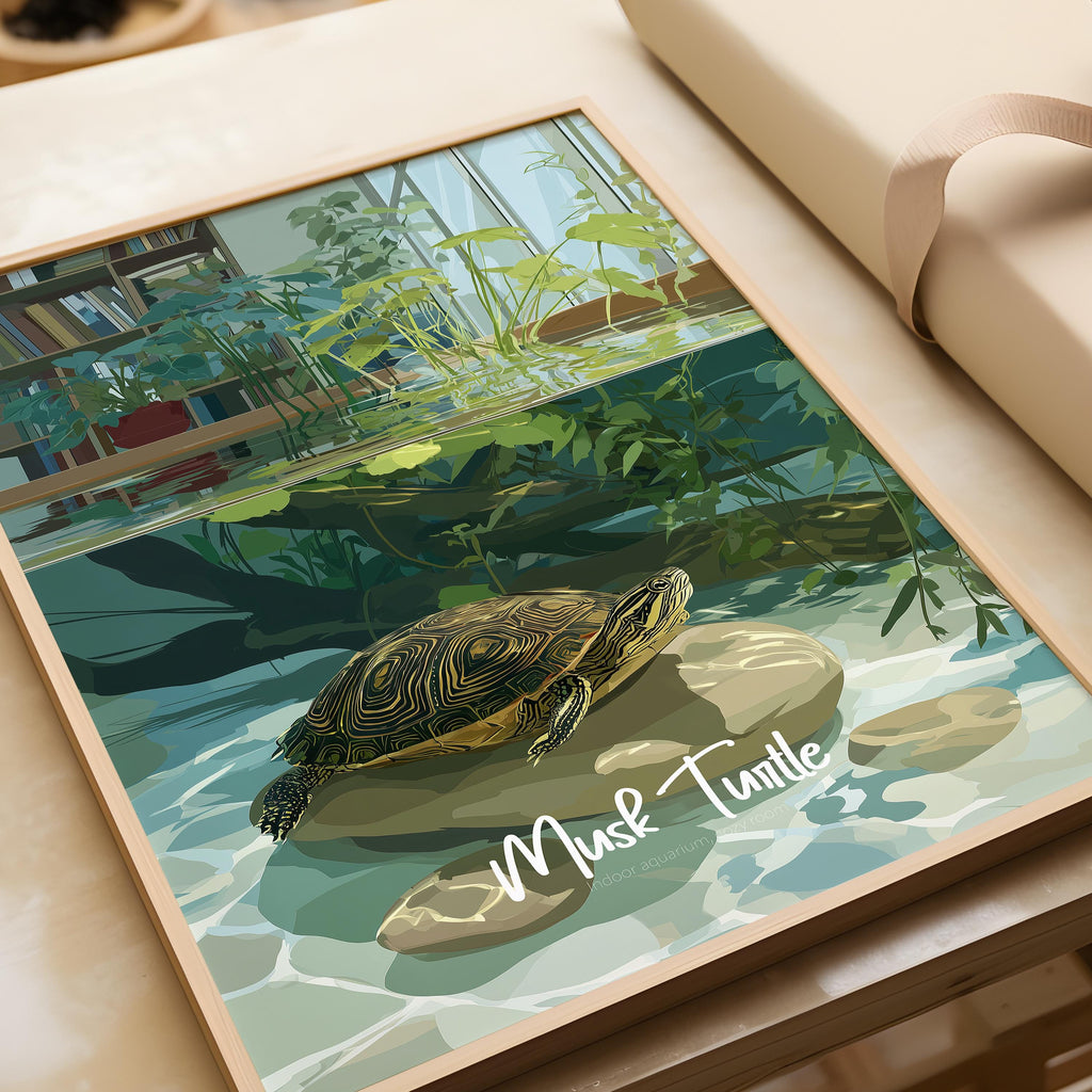 Musk Turtle Print: Aquatic Animal Wall Art for Kids Room