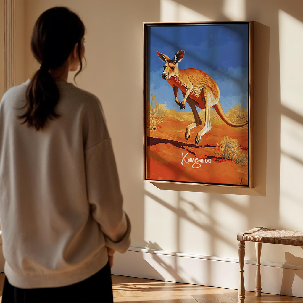 Kangaroo Art Print: Modern Australian Wildlife Poster