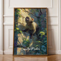 Capuchin Monkey Framed Poster: Playful Jungle Nursery Wall Art