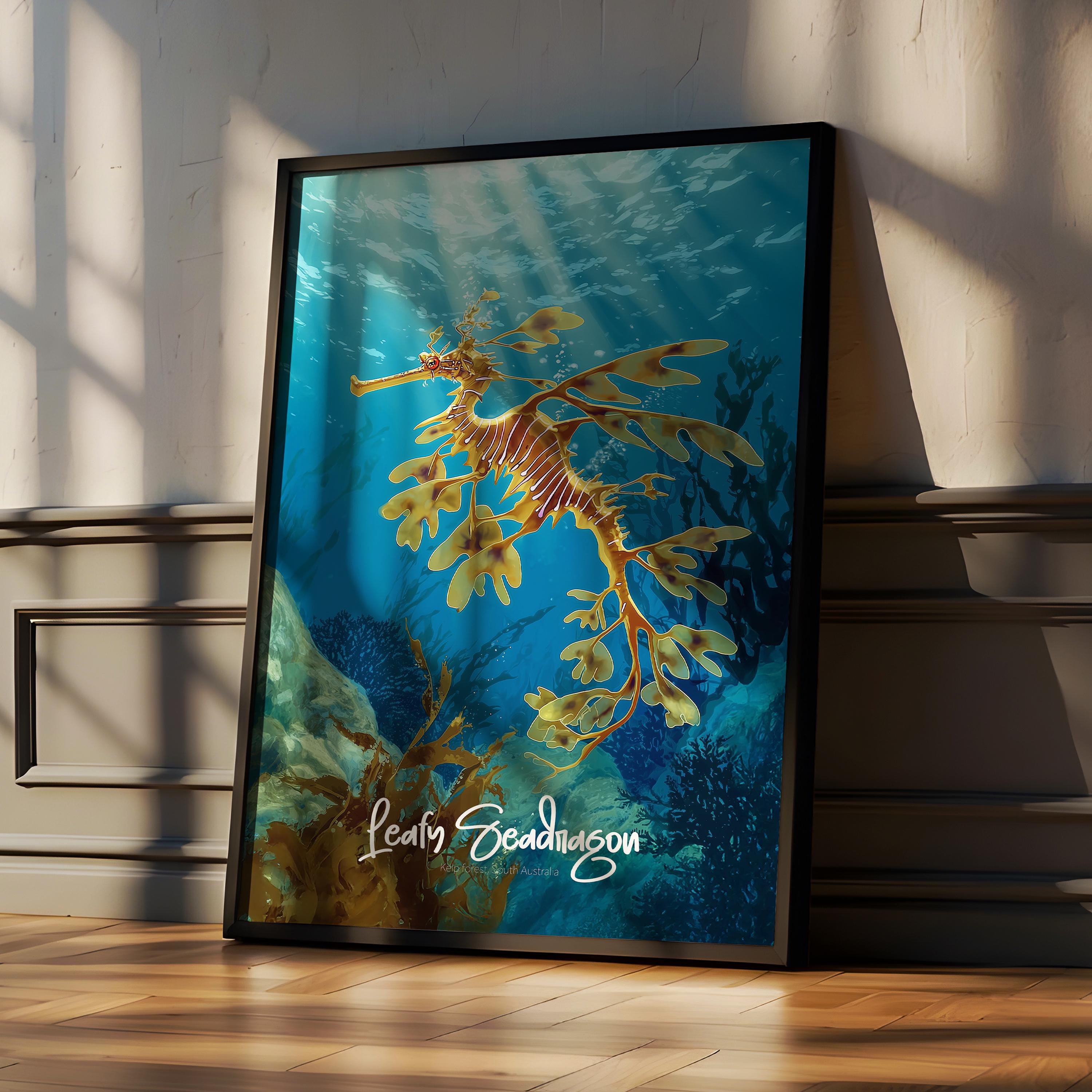 Leafy Seadragon Print: Unique Ocean Creature Wall Art