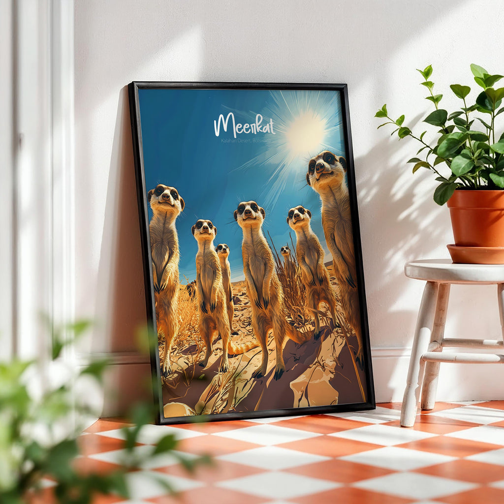 Meerkat Safari Animal Print, Nursery Wall Art