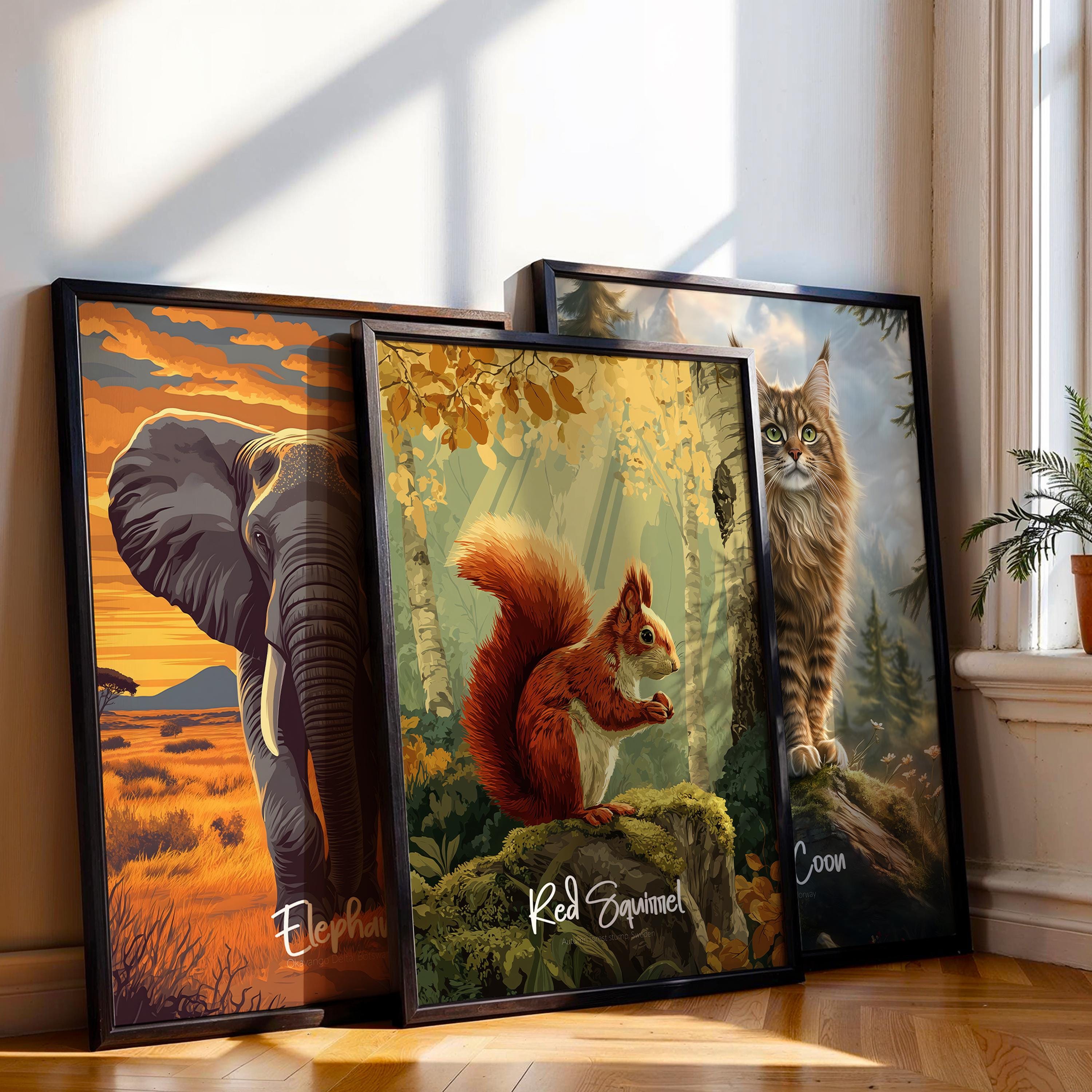 Red Squirrel Wall Art Print: Woodland Nursery Decor