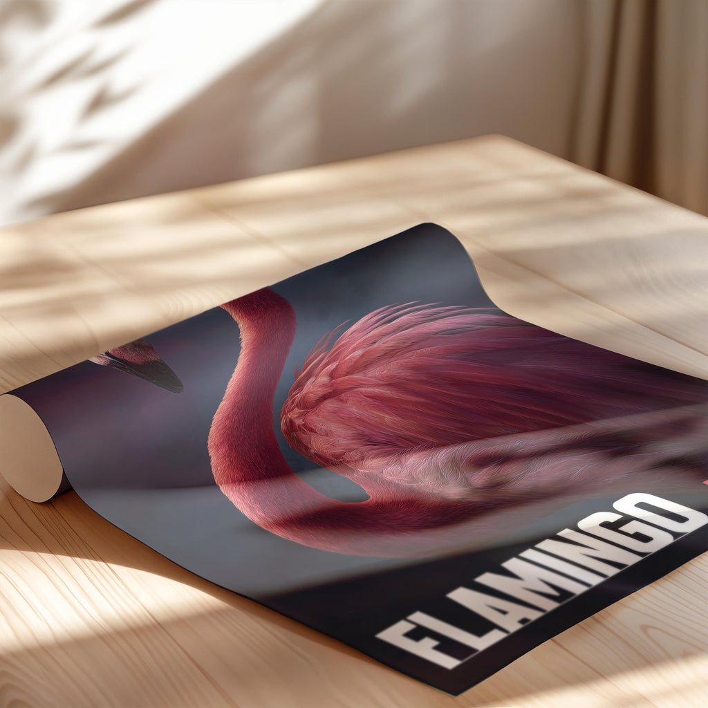 Flamingo Framed Poster: Tropical Bird Wall Art for Nursery or Kids Room