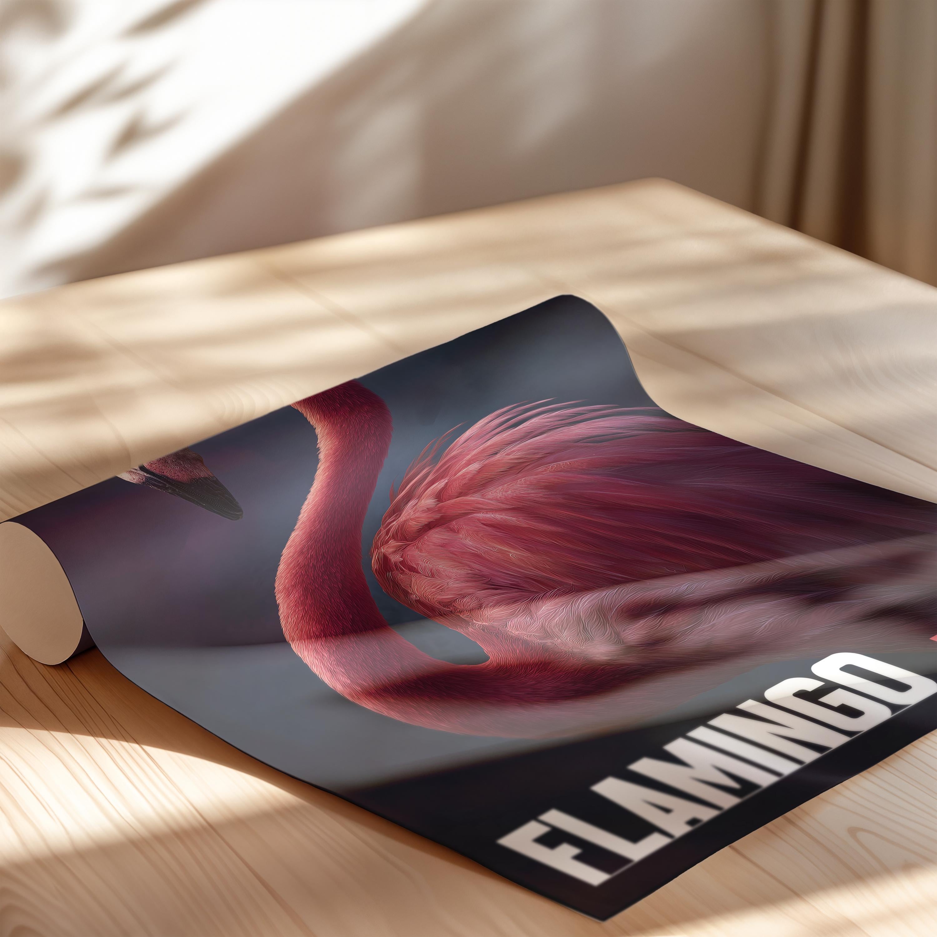 Flamingo Framed Poster: Tropical Bird Wall Art for Nursery or Kids Room