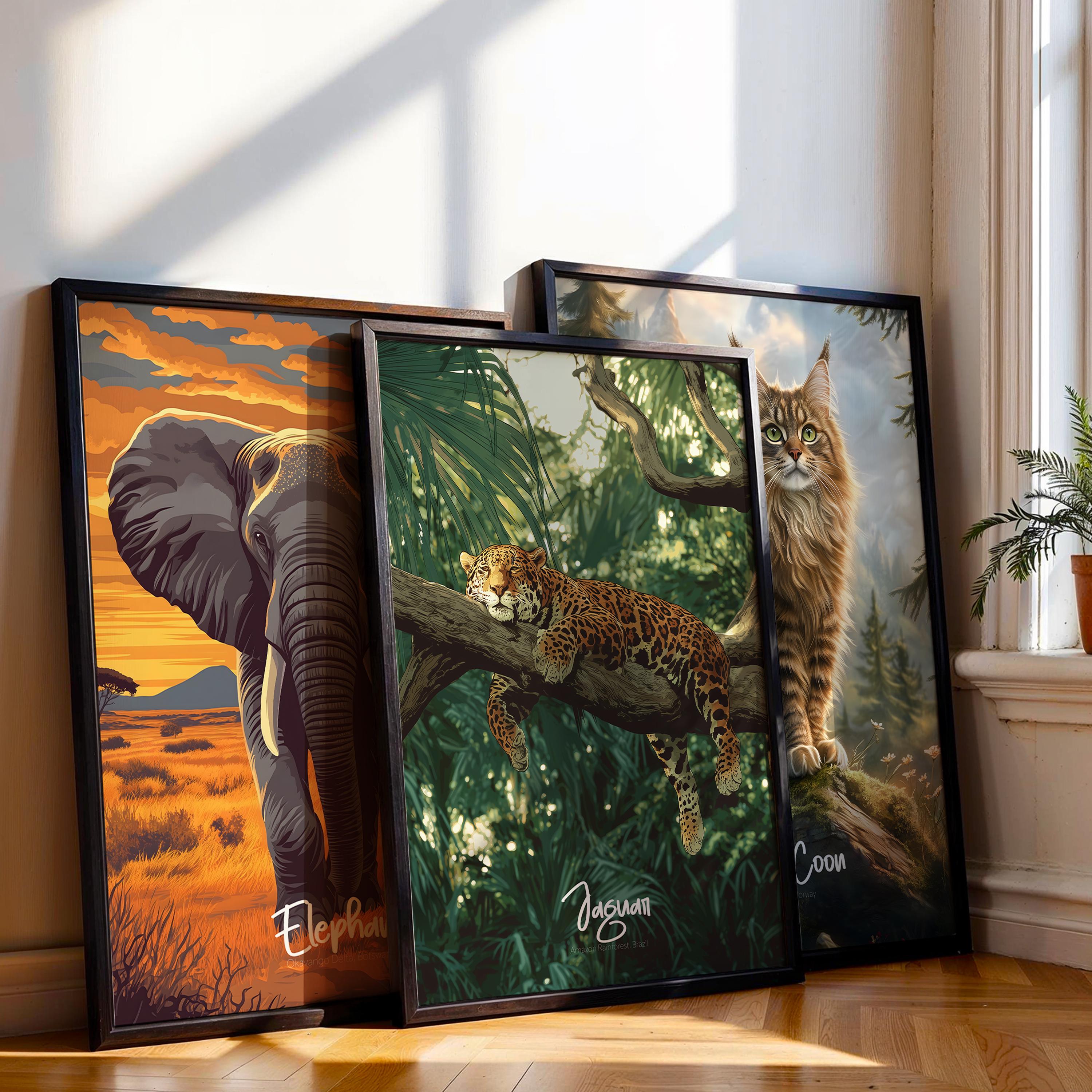 Jaguar Wall Art Print: Powerful Jungle Cat Portrait