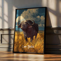 Cape Buffalo Framed Poster: African Safari Animal Kids Room Decor