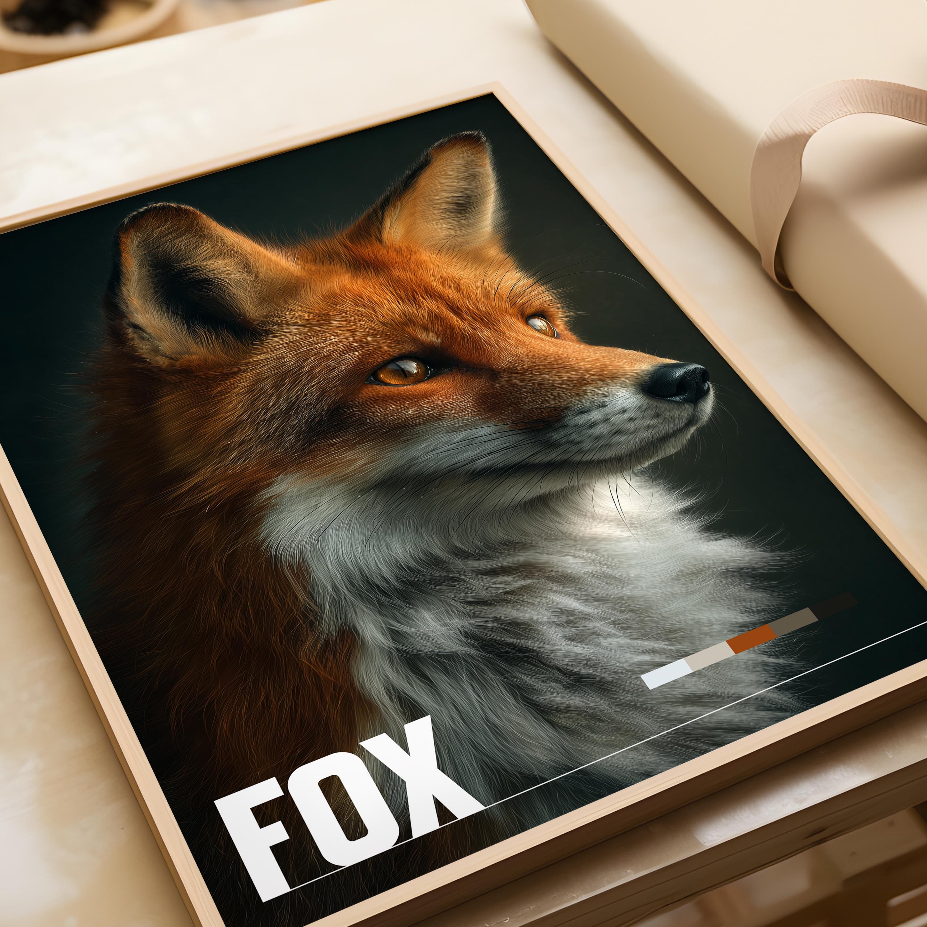 Fox Framed Poster: Woodland Animal Wall Art for Nursery or Kids Room
