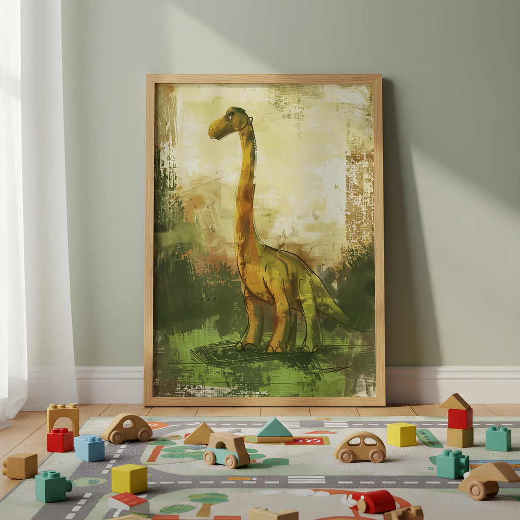 Brachiosaurus Wall Art – Dinosaur Print for Kids Room