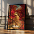 Goldendoodle Wall Art Framed Poster – Cute Dog Decor for Kids Room or Nursery, Fluffy Pet Print, Playful Animal-Themed Gift