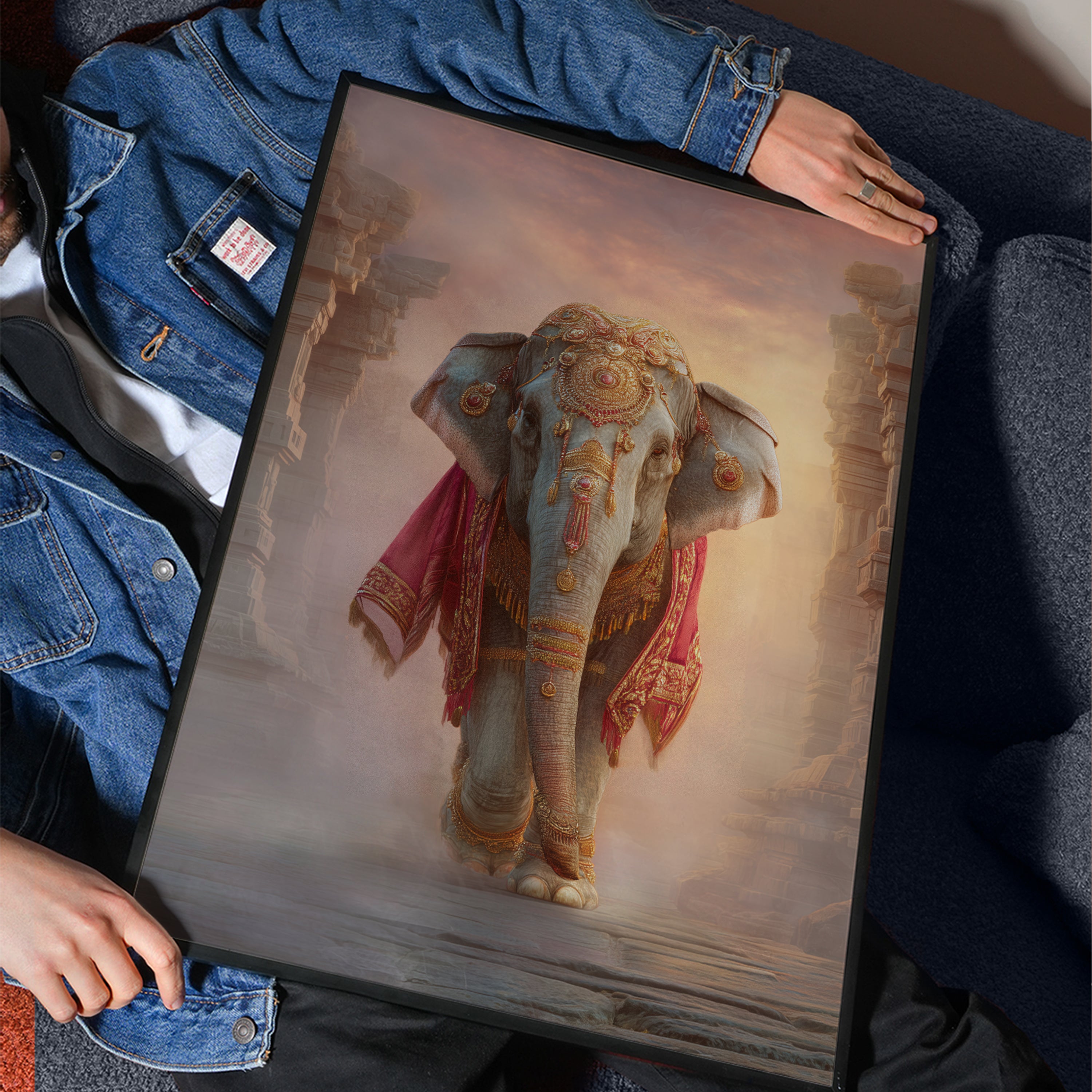 Royal Elephant Print: Indian Decor, Exotic Boho Wall Art
