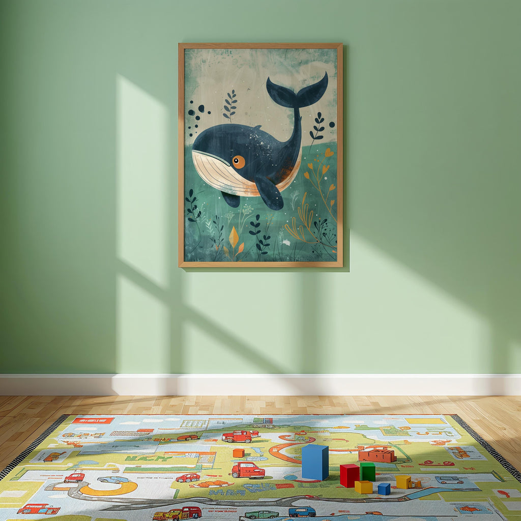 Whale Nursery Wall Art – Ocean Animal Print