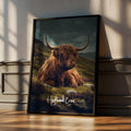 Highland Cow Print: Rustic Farmhouse Animal Wall Art
