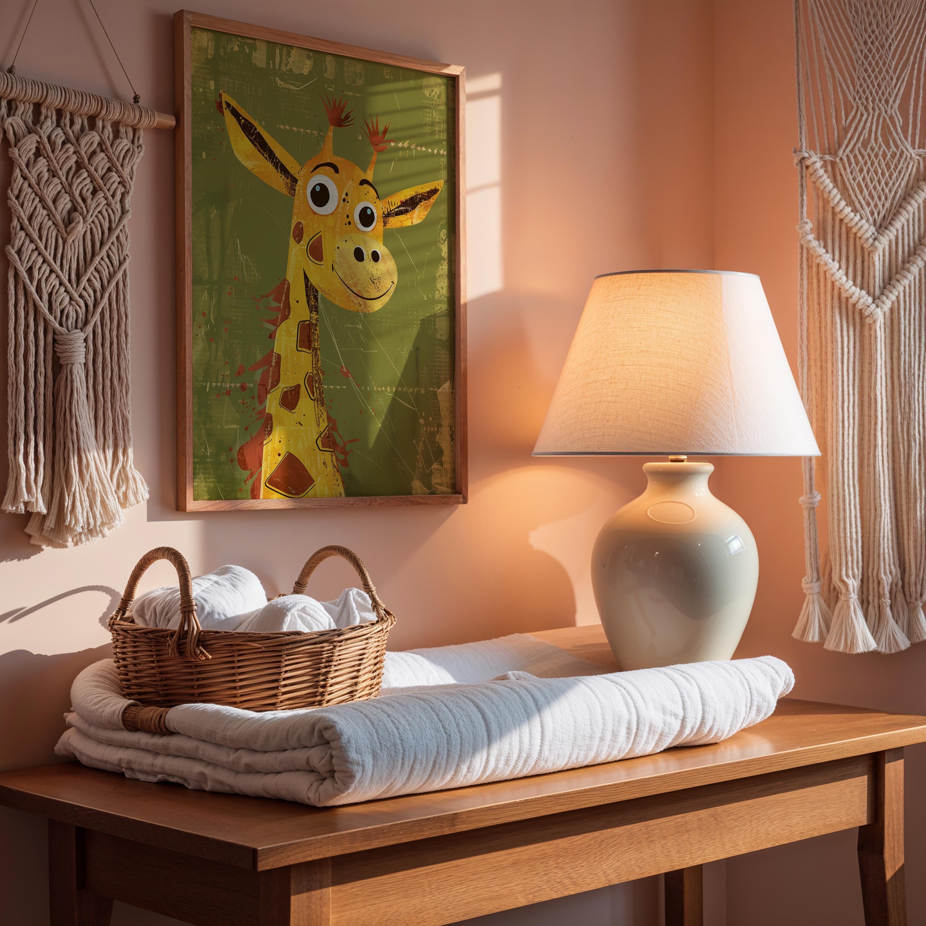 Giraffe Nursery Wall Art – Safari Animal Print for Kids
